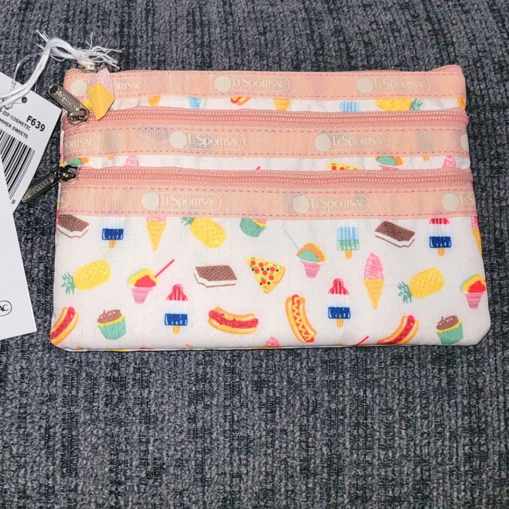 LeSportsac Pastel Treats Triple Zipper Pouch